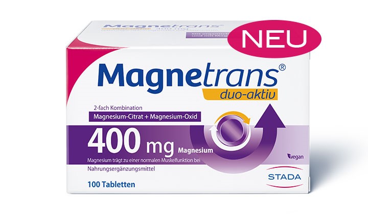 Produktpackung Magnetrans® duo-aktiv 400 mg Zweischichttablette Produktpackung Magnetrans® duo-aktiv 400 mg Zweischichttablette